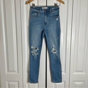 Abercrombie & Fitch High Rise Super Skinny Jeans Women’s 0 | 25 Blue Ripped